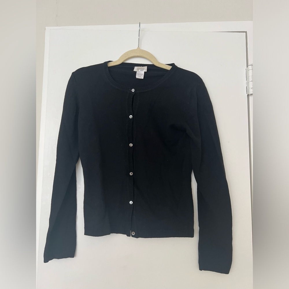 Black Cashmere Cardigan Sweater S